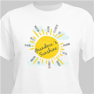 Grandma's Sunshine Personalized T-Shirt - Ash - Large (Mens 42/44- Ladies 14/16) by Gifts For You Now