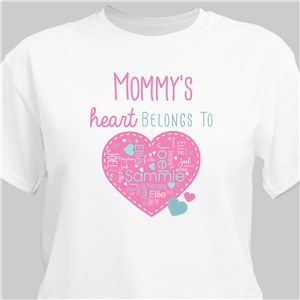 Word-Art Personalized Grandma's Heart T-Shirt - Pink - Large (Mens 42/44- Ladies 14/16) by Gifts For You Now