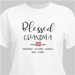 Personalized Blessed Grandma T-Shirt - Ash - Medium (Mens 38/40- Ladies 10/12) by Gifts For You Now