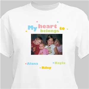 My Heart Personalized Photo T-Shirt - White - Large (Mens 42/44- Ladies 14/16) by Gifts For You Now