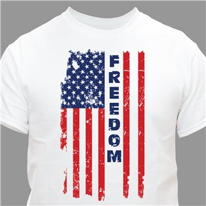 Personalized Freedom Flag T-Shirt - White - Small (Mens 34/36- Ladies 6/8) by Gifts For You Now
