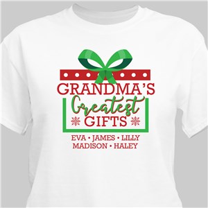 Personalized Greatest Gifts Holiday T-Shirt - Green - XL (Mens 46/48- Ladies 18/20) by Gifts For You Now