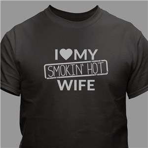 Personalized I Heart My Smoking Hot T-Shirt - Military Green - Small (Mens 34/36- Ladies 6/8) by Gifts For You Now
