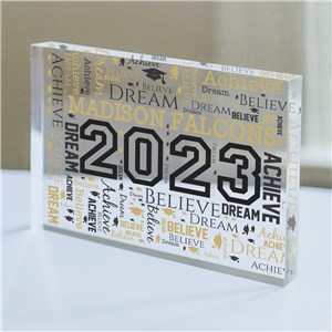 Personalized Graduation Word-Art Acrylic Keepsake Block by Gifts For You Now