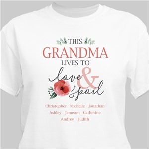 Personalized Lives to Love & Spoil T-Shirt - Ash - Small (Mens 34/36- Ladies 6/8) by Gifts For You Now