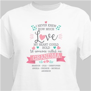 Personalized How Much Love My Heart Could Hold T-Shirt - White - Large (Mens 42/44- Ladies 14/16) by Gifts For You Now