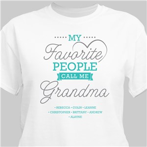 Personalized My Favorite People with Heart T-Shirt - Pink - Large (Mens 42/44- Ladies 14/16) by Gifts For You Now