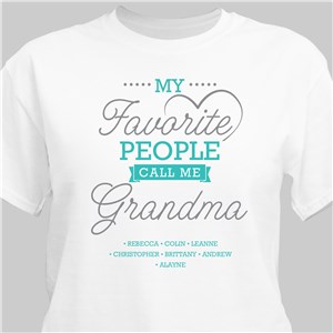 Personalized My Favorite People with Heart T-Shirt - White - XL (Mens 46/48- Ladies 18/20) by Gifts For You Now