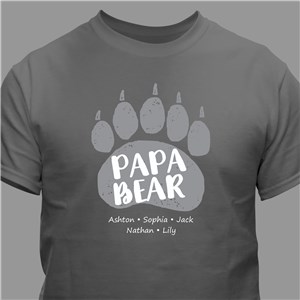 Personalized Papa Bear T-Shirt - Charcoal Gray - Medium (Mens 38/40- Ladies 10/12) by Gifts For You Now