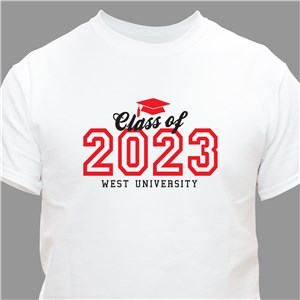 Personalized Graduation Year T-Shirt - Charcoal Gray - Medium (Mens 38/40- Ladies 10/12) by Gifts For You Now