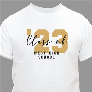 Personalized Class of T-Shirt - Navy - Large (Mens 42/44- Ladies 14/16) by Gifts For You Now