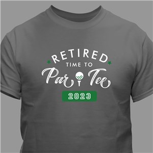 Personalized Retired Time to Par-Tee T-Shirt - Charcoal Gray - XL (Mens 46/48- Ladies 18/20) by Gifts For You Now