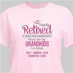 Personalized Happily Retired T-Shirt - Navy - Small (Mens 34/36- Ladies 6/8) by Gifts For You Now