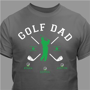 Personalized Golf Dad T-Shirt - Charcoal Gray - Medium (Mens 38/40- Ladies 10/12) by Gifts For You Now