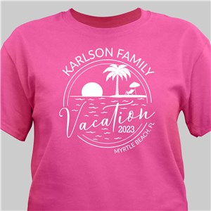 Personalized Family Vacation T-Shirt - Maroon - Youth L 14/16 (Chest Size 34-36) by Gifts For You Now