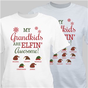 Personalized Elfin' Awesome T-Shirt - Ash - Medium (Mens 38/40- Ladies 10/12) by Gifts For You Now