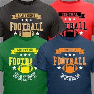 Personalized Football Family T-Shirt - Charcoal Gray - Medium (Mens 38/40- Ladies 10/12) by Gifts For You Now