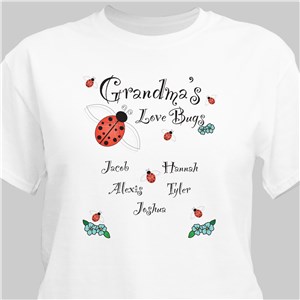 Image of Personalized Grandma's Love Bugs T-shirt