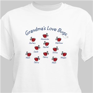 Love Bugs Personalized T-Shirt - Ash Gray - Large (Mens 42/44- Ladies 14/16) by Gifts For You Now