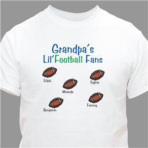 Personalized Lil' Football Fans T-Shirt - Ash - Small (Mens 34/36- Ladies 6/8) by Gifts For You Now