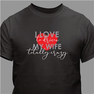 Personalized I Love T-Shirt - Black - XL (Mens 46/48- Ladies 18/20) by Gifts For You Now