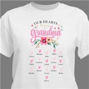 Personalized Our Hearts Belong to T-Shirt - Ash - Small (Mens 34/36- Ladies 6/8) by Gifts For You Now