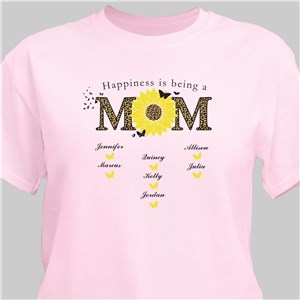 Personalized Happiness is Being A Mom T-Shirt - Natural - Medium (Mens 38/40- Ladies 10/12) by Gifts For You Now