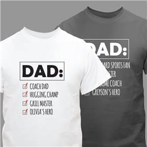 Personalized Things About Dad T-Shirt - Military Green - Medium (Mens 38/40- Ladies 10/12) by Gifts For You Now
