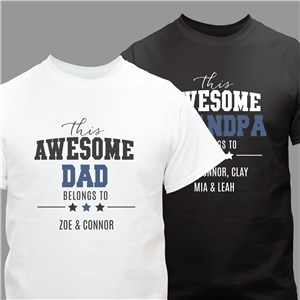 Personalized This Awesome Dad T-Shirt - Brown - Medium (Mens 38/40- Ladies 10/12) by Gifts For You Now
