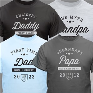 Personalized Classic Dad T-Shirt - Charcoal Gray - Small (Mens 34/36- Ladies 6/8) by Gifts For You Now