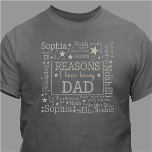 Personalized Reasons I Love Being Word Art T-Shirt - Charcoal Gray - Medium (Mens 38/40- Ladies 10/12) by Gifts For You Now