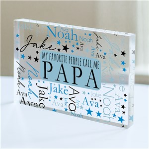 Personalized My Favorite People Word Art Acrylic Keepsake Block by Gifts For You Now