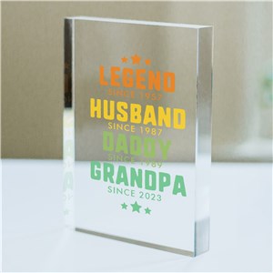 Personalized Legend Titles Acrylic Keepsake Block by Gifts For You Now