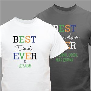 Personalized Best Dad Ever T-Shirt - White - XL (Mens 46/48- Ladies 18/20) by Gifts For You Now