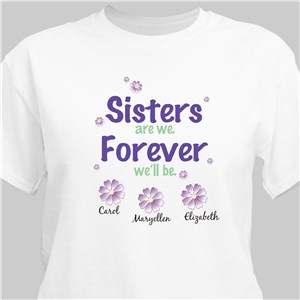 Sisters Forever Personalized T-shirt - Ash - Large (Mens 42/44- Ladies 14/16) by Gifts For You Now