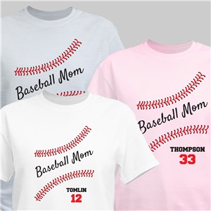 Personalized Baseball Mom T-Shirt - Natural - Medium (Mens 38/40- Ladies 10/12) by Gifts For You Now
