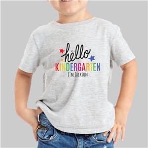 Personalized Hello Kindergarten Youth T-Shirt - White - Youth L 14/16 by Gifts For You Now