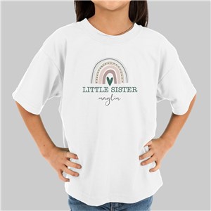 Personalized Big Sister Little Sister Youth T-Shirt - White - Youth L 14/16 by Gifts For You Now