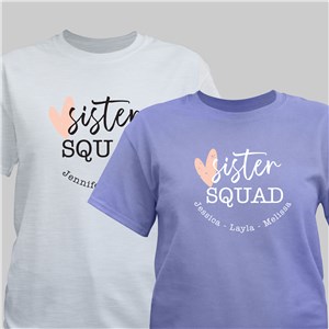 Personalized Sister Squad T-Shirt - Ash Gray - Medium (Mens 38/40- Ladies 10/12) by Gifts For You Now