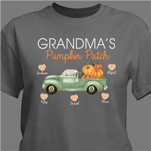 Personalized Pumpkin Patch T-Shirt - Charcoal Gray - Large (Mens 42/44- Ladies 14/16) by Gifts For You Now