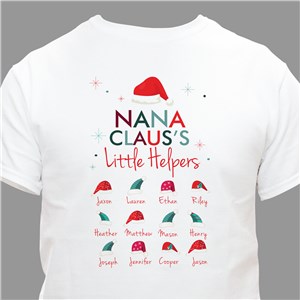 Personalized Grandma Claus's Little Helpers T-Shirt - White - Large (Mens 42/44- Ladies 14/16) by Gifts For You Now