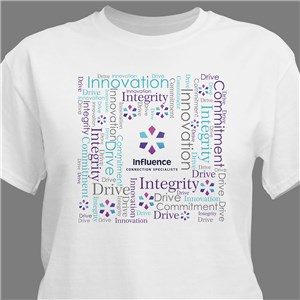 Personalized Corporate Logo Word Art T-Shirt - White - Small (Mens 34/36- Ladies 6/8) by Gifts For You Now