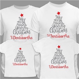 Personalized We Wish You a Merry Christmas T-Shirt - White - Youth M 10/12(Size 19W x 17L) by Gifts For You Now