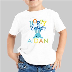 Personalized Hoppy Easter Youth T-Shirt - White - Youth S 6/8 by Gifts For You Now