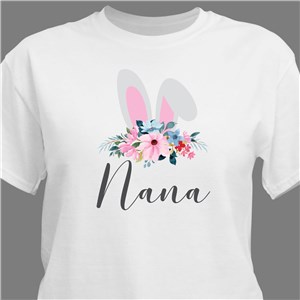 Personalized Bunny Ears T-Shirt - Black - Small (Mens 34/36- Ladies 6/8) by Gifts For You Now