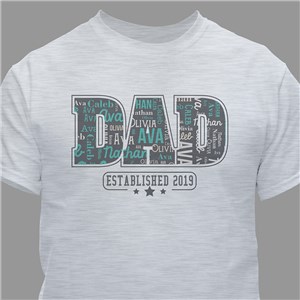 Personalized DAD Word Art T-Shirt - Charcoal Gray - Medium (Mens 38/40- Ladies 10/12) by Gifts For You Now