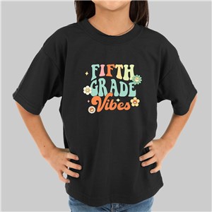 Personalized Retro Grade Vibes Youth T-Shirt - White - Youth L 14/16 by Gifts For You Now