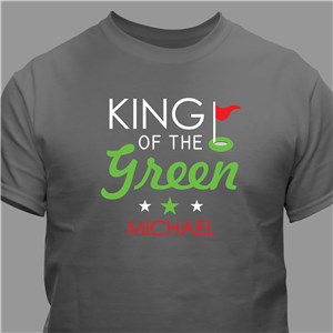 Personalized King of the Green T-Shirt - Charcoal Gray - Large (Mens 42/44- Ladies 14/16) by Gifts For You Now
