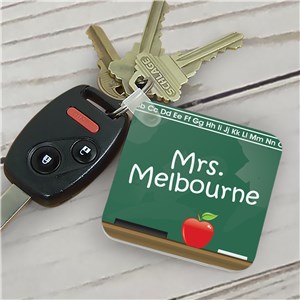 Personalized Teacher Key Chain Chalkboard Design by Gifts For You Now