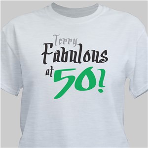 Fabulous Personalized 50th Birthday T-Shirt - Ash - Small (Mens 34/36- Ladies 6/8) by Gifts For You Now
